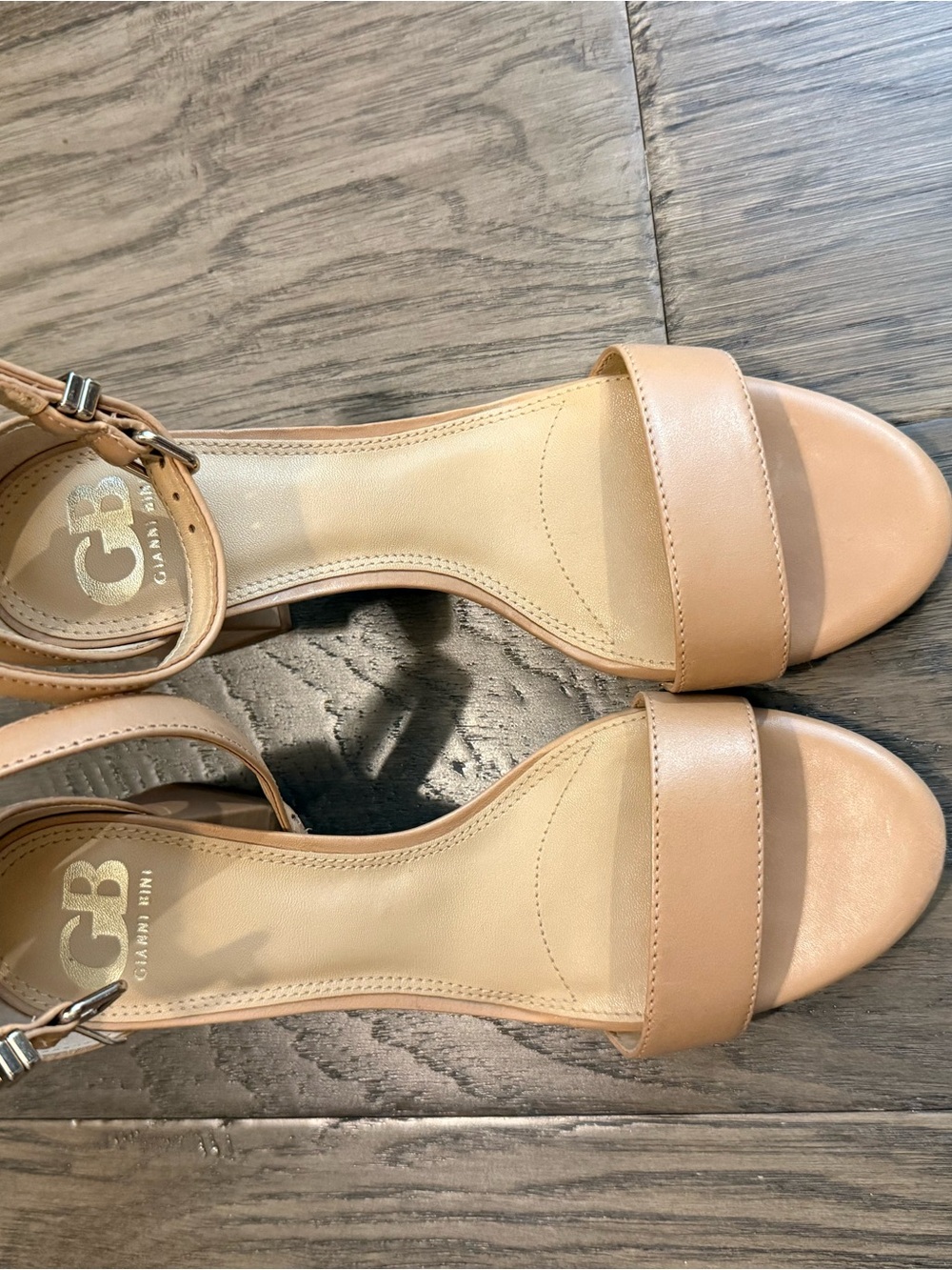 Gianni Bini Tan Open-Toe Ankle Strap Sandals